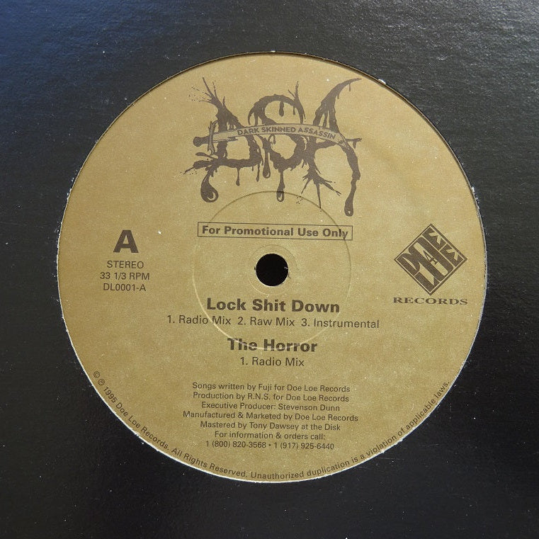 Dark Skinned Assassin ‎– Lock Shit Down / The Horror (12