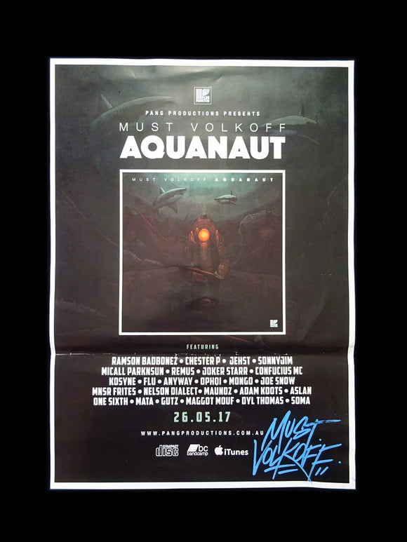 Must Volkoff ‎– Aquanaut LP Poster (signed)