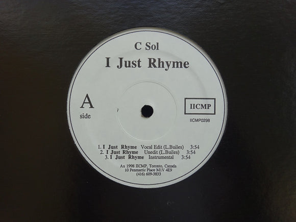 C Sol ‎– I Just Rhyme /No Trust (12