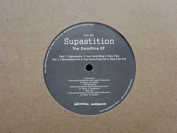 Supastition ‎– The Deadline EP (12