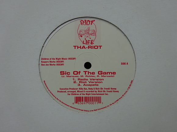 Tha-Riot ‎– Sic Of The Game / Walk Alone (12